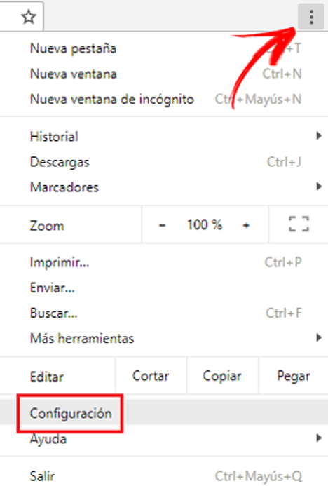 Abrir navegador en Chrome para desactivar cookies