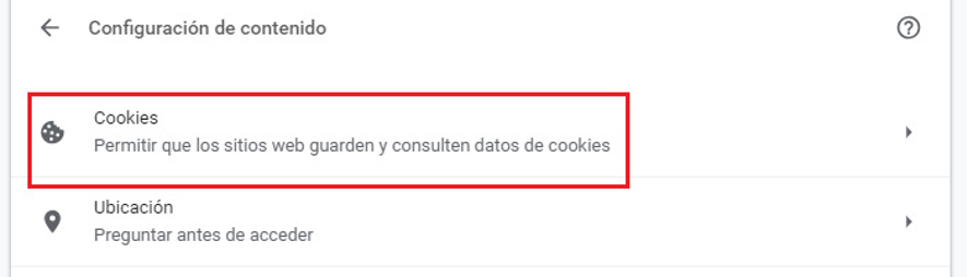 Desactivar cookies